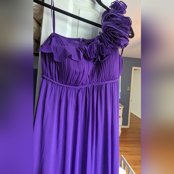 NEW Beautiful woman's long one shoulder purple Gown Dress Aqua Bloomingdale's 0 - Picture 2 of 3